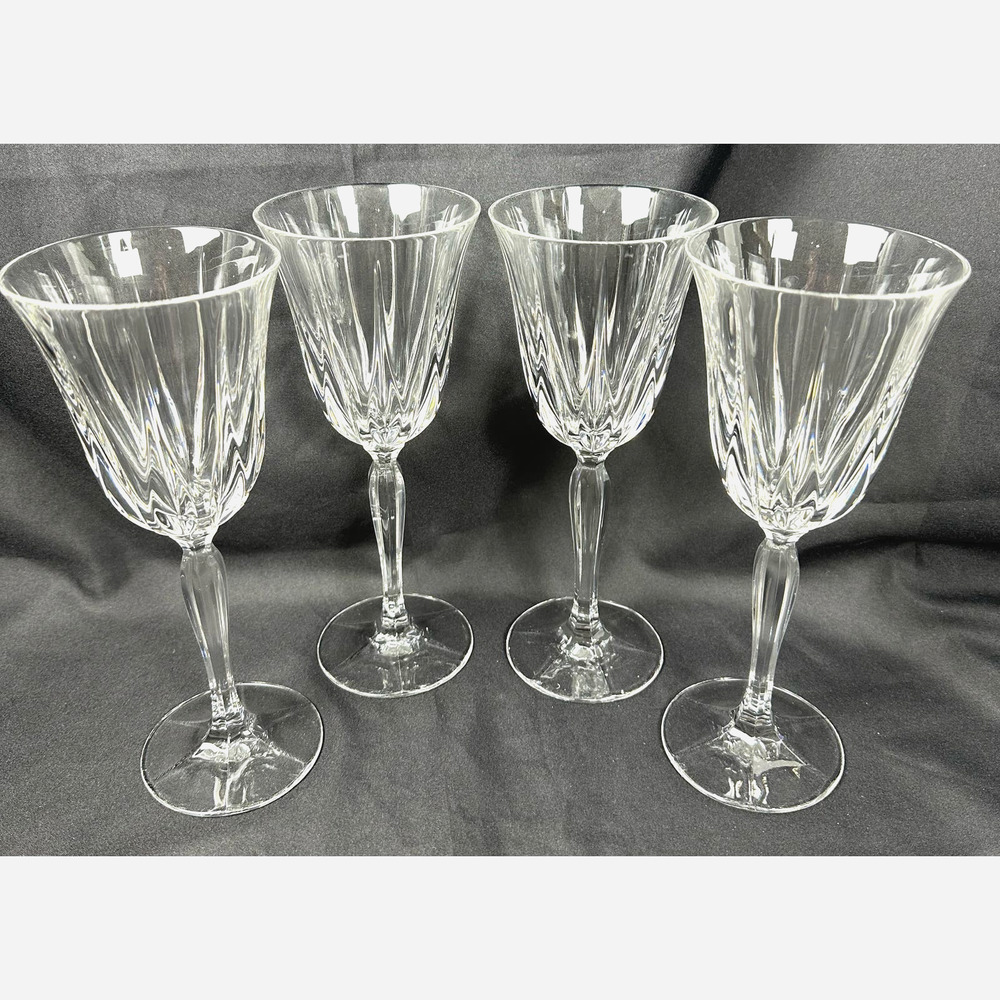 Noritake VENDOME Elegant Crystal Water Goblets Retired-8 5/8" Set of 4-Stunning!